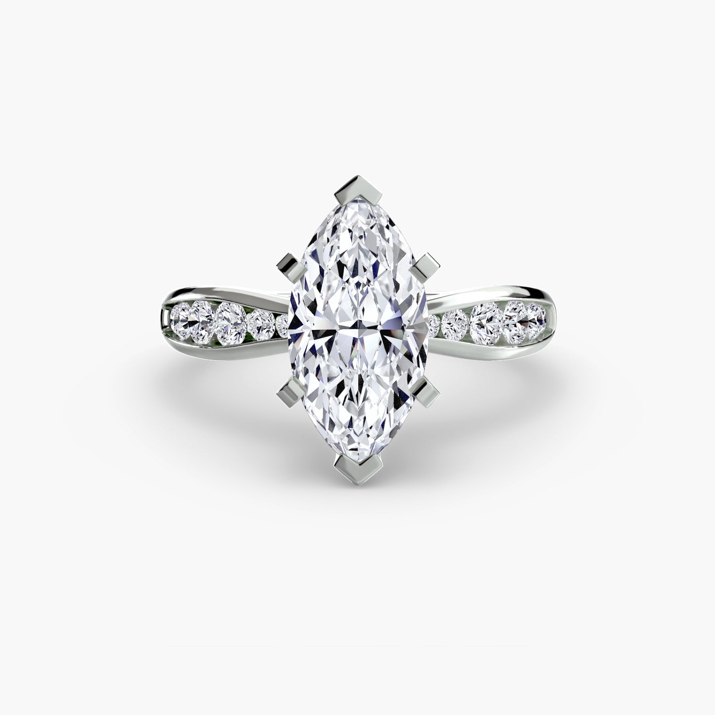 Shelia Solitaire with Pavé Sides