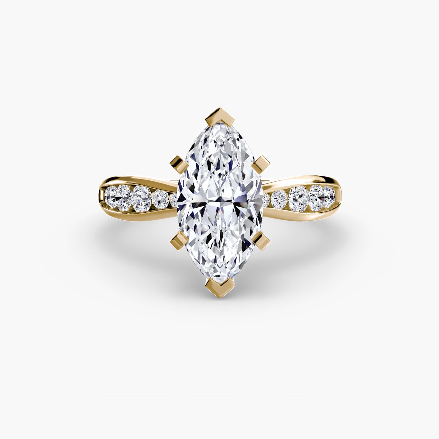 Shelia Solitaire with Pavé Sides