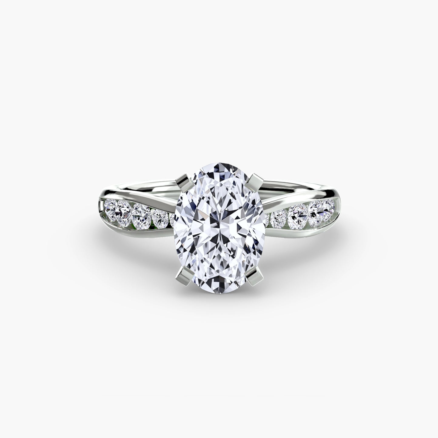 Shelia Solitaire with Pavé Sides