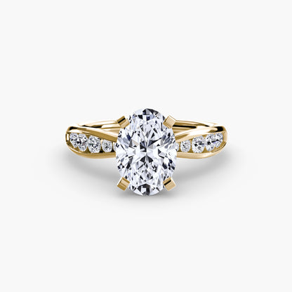 Shelia Solitaire with Pavé Sides