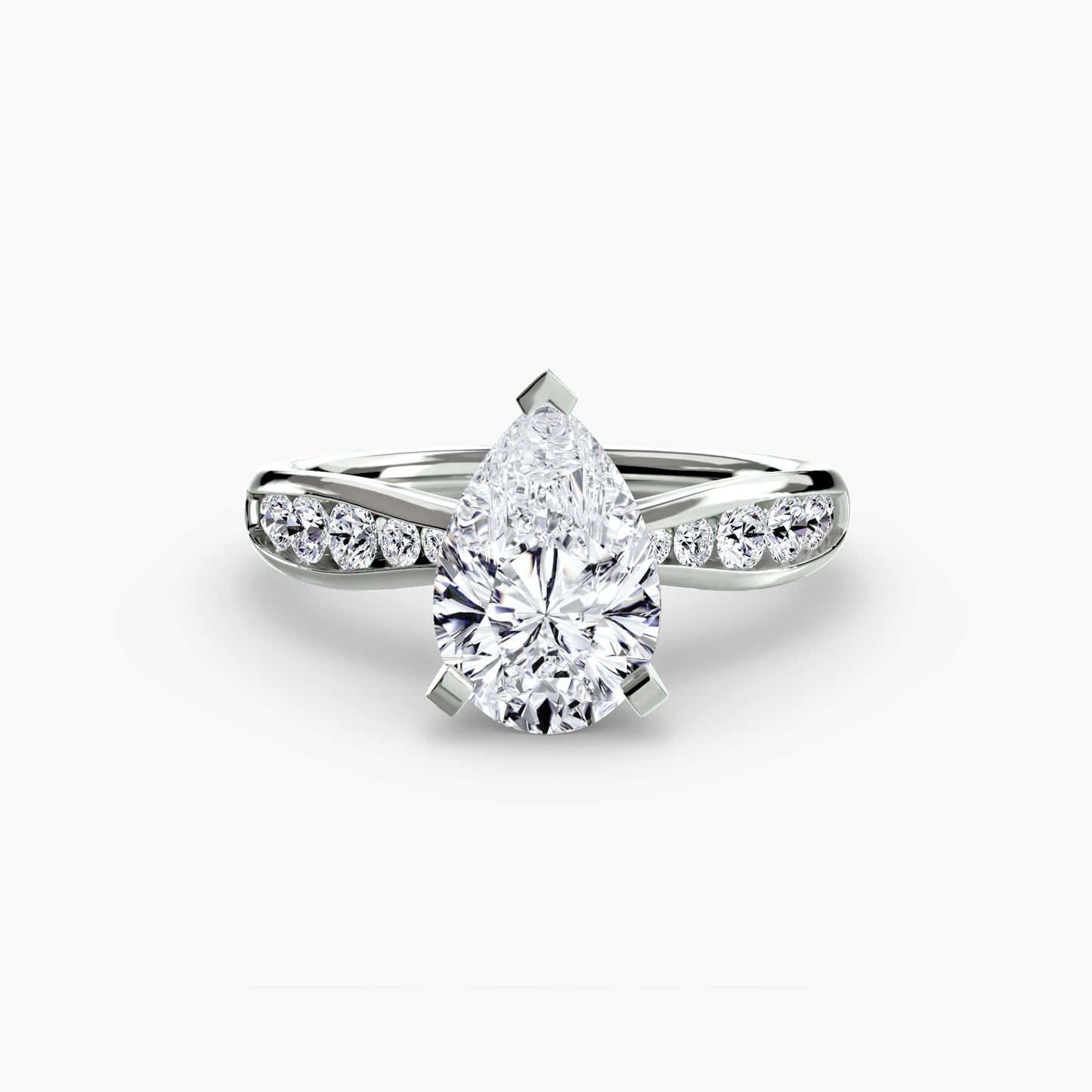 Shelia Solitaire with Pavé Sides