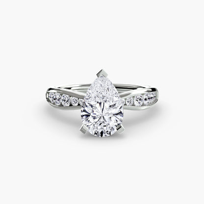 Shelia Solitaire with Pavé Sides