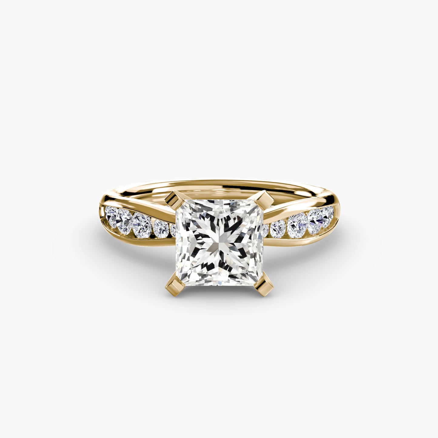 Shelia Solitaire with Pavé Sides