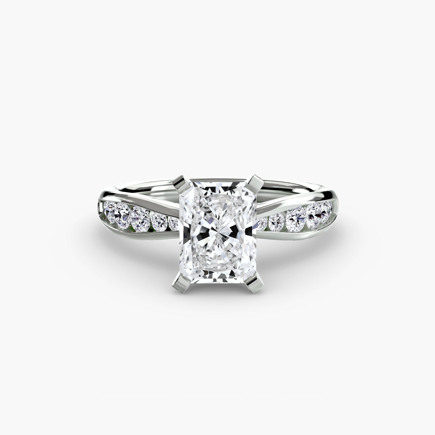 Shelia Solitaire with Pavé Sides