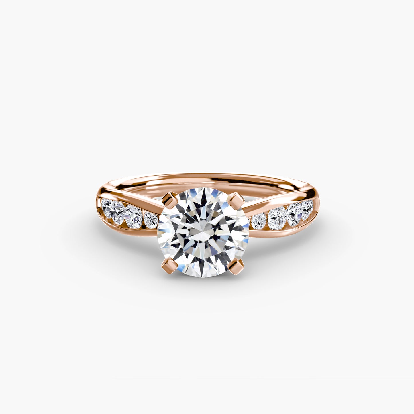 Shelia Solitaire with Pavé Sides
