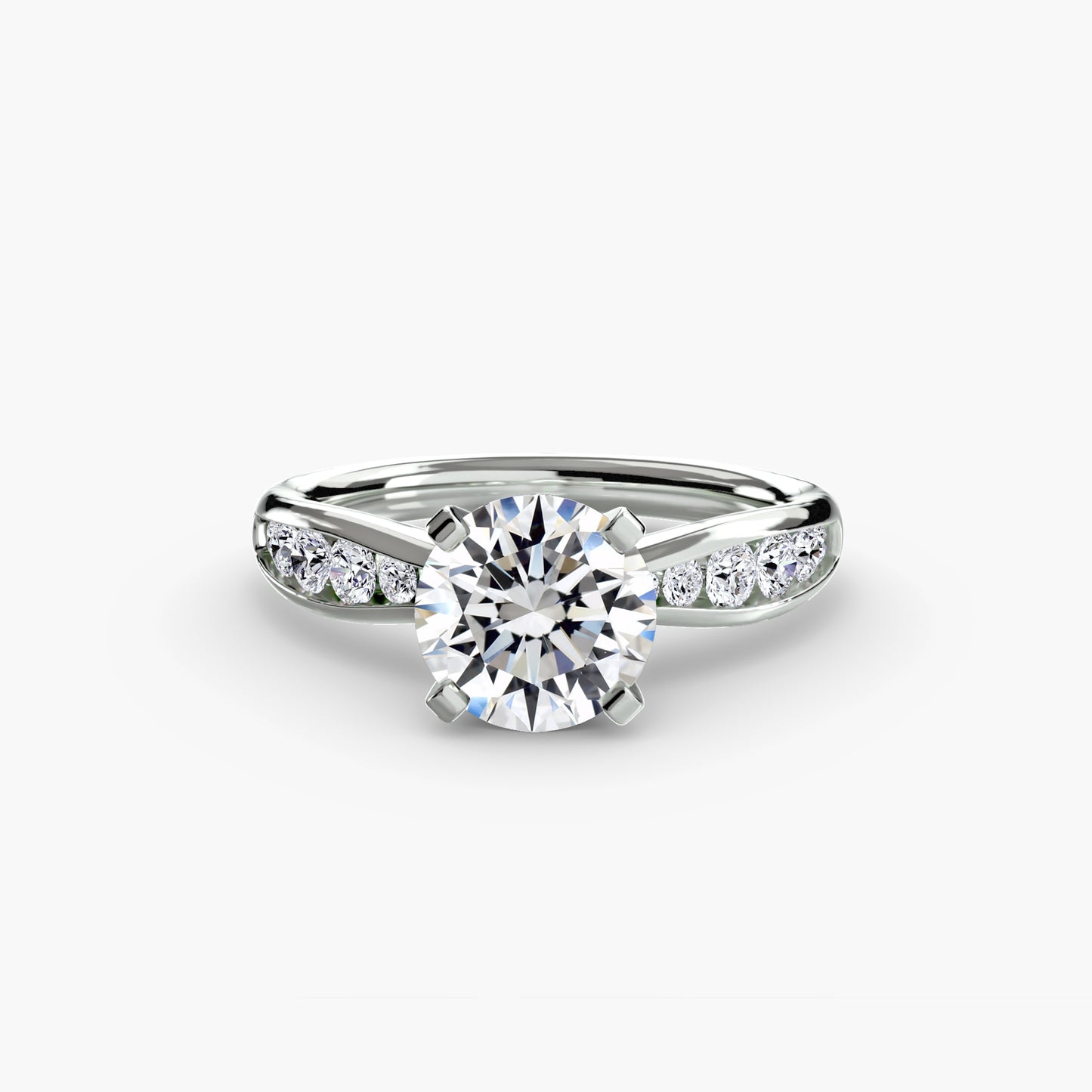 Shelia Solitaire with Pavé Sides