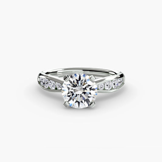 Shelia Solitaire with Pavé Sides