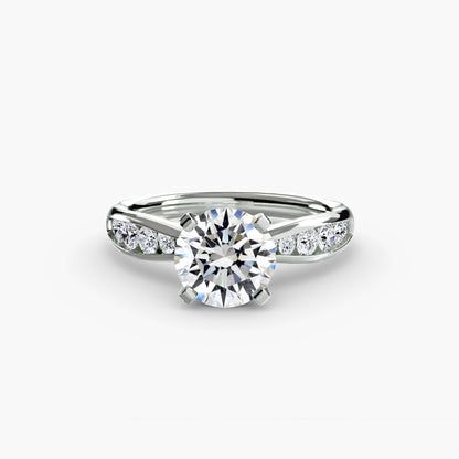 Shelia Solitaire with Pavé Sides