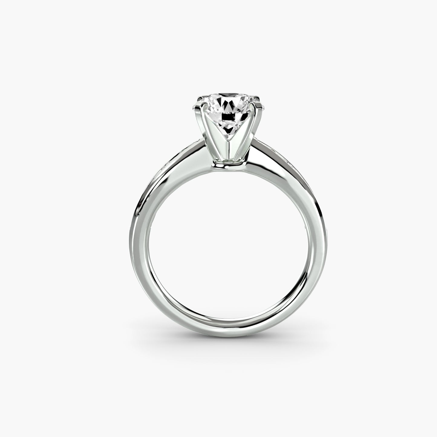 Shelia Solitaire with Pavé Sides