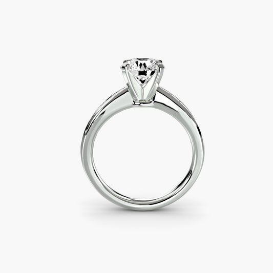 Shelia Solitaire with Pavé Sides
