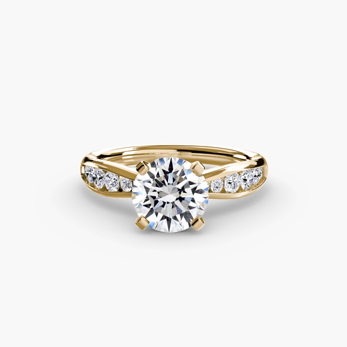 Shelia Solitaire with Pavé Sides
