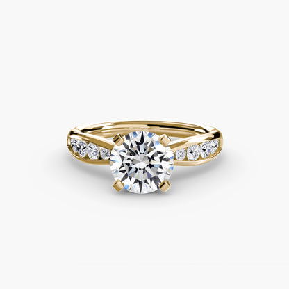 Shelia Solitaire with Pavé Sides