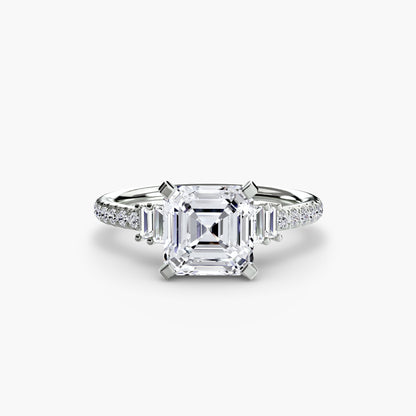 Daphne Solitaire with Pavé Sides