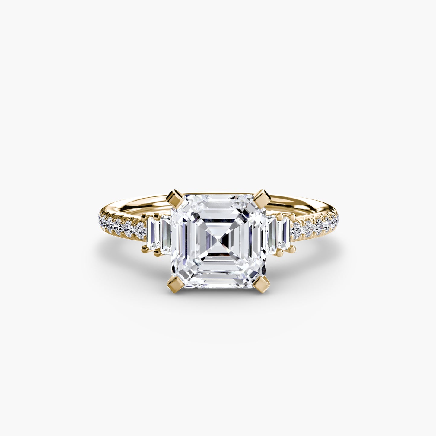 Daphne Solitaire with Pavé Sides