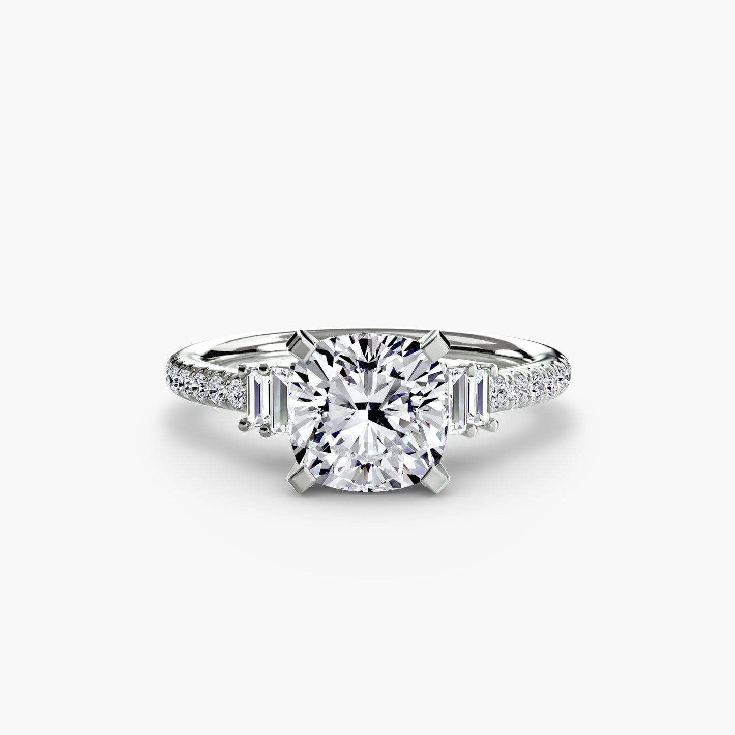 Daphne Solitaire with Pavé Sides