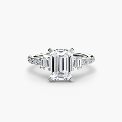 Daphne Solitaire with Pavé Sides