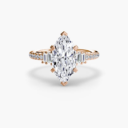 Daphne Solitaire with Pavé Sides