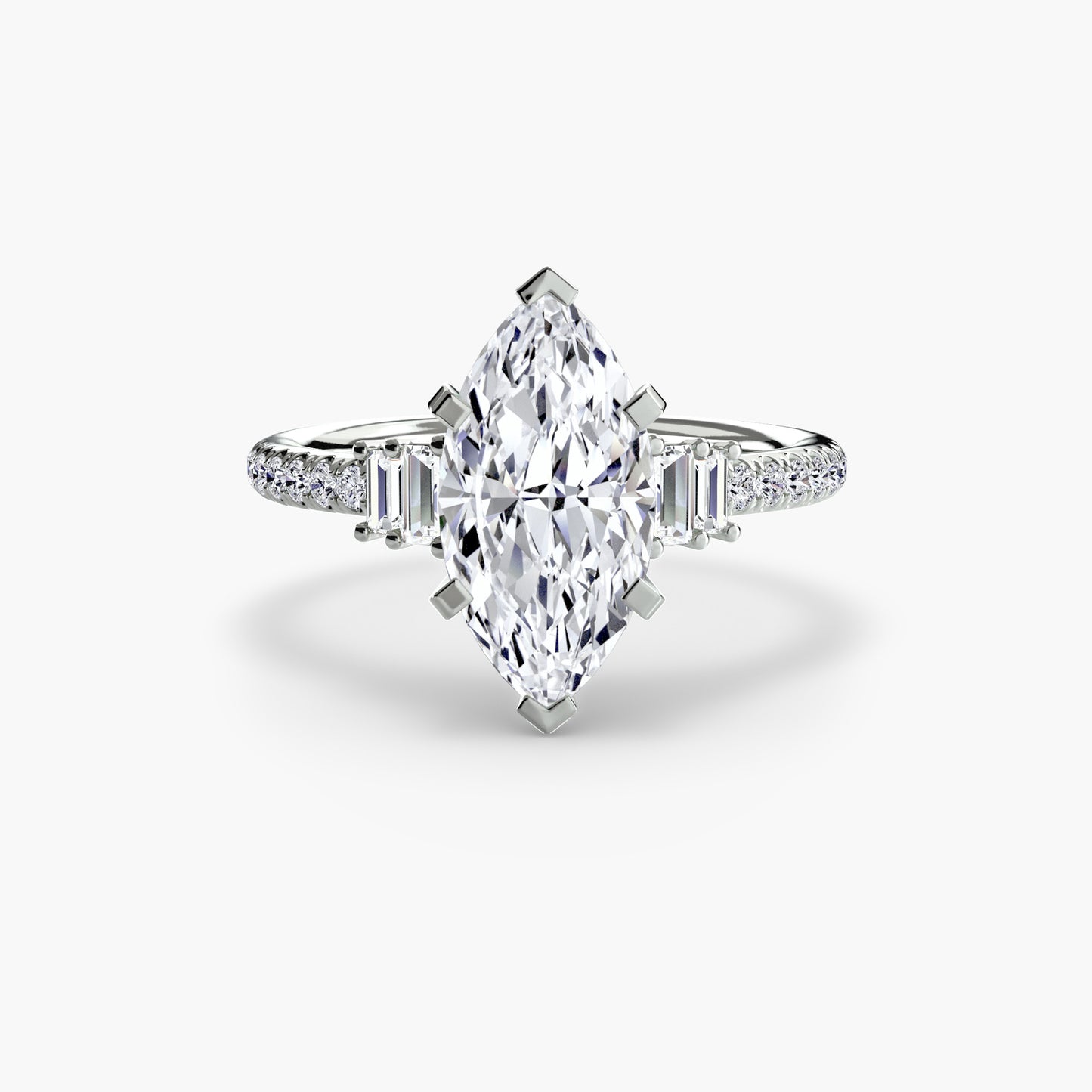 Daphne Solitaire with Pavé Sides