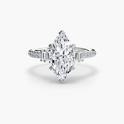 Daphne Solitaire with Pavé Sides