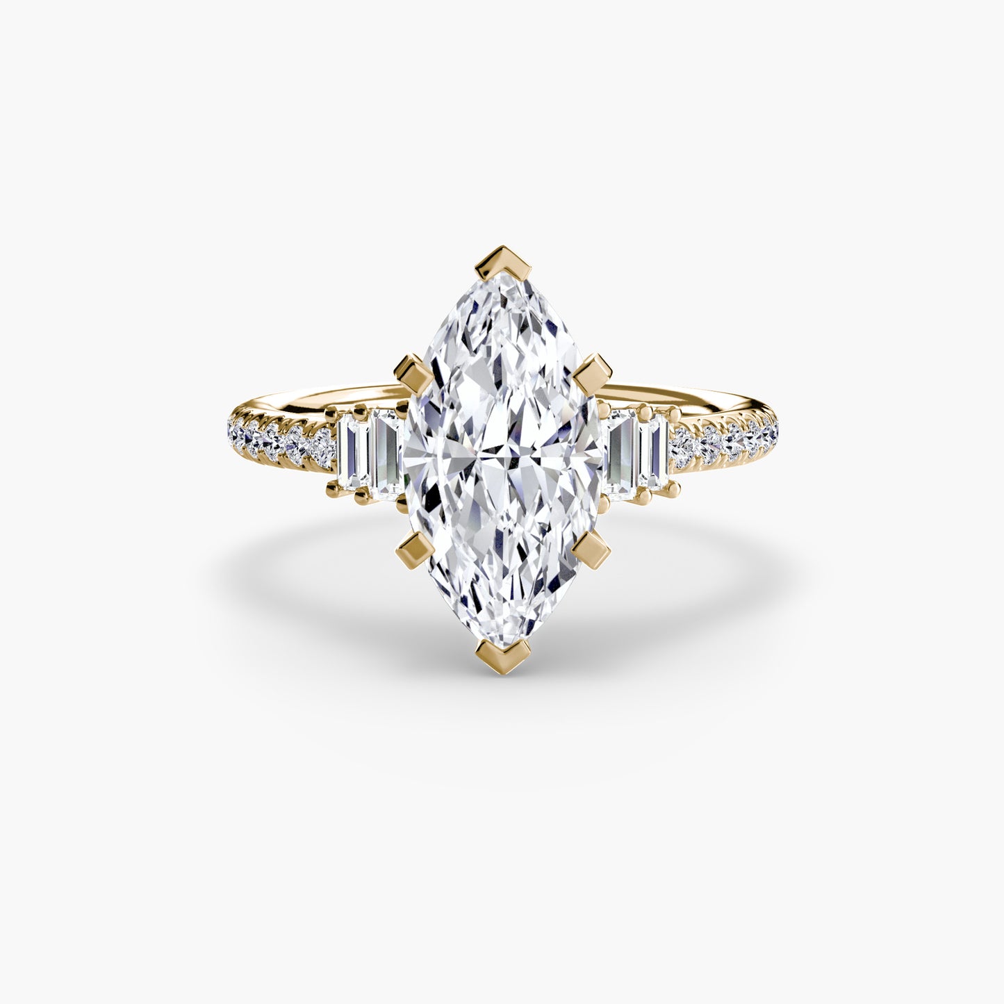 Daphne Solitaire with Pavé Sides