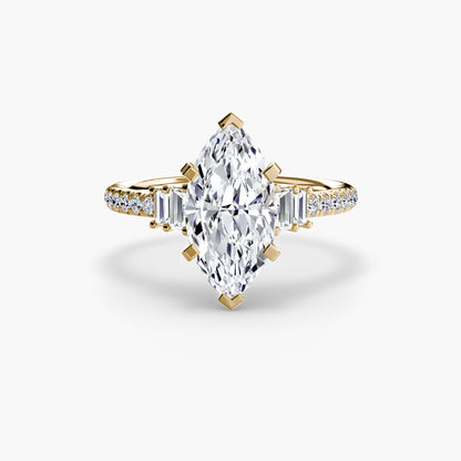 Daphne Solitaire with Pavé Sides