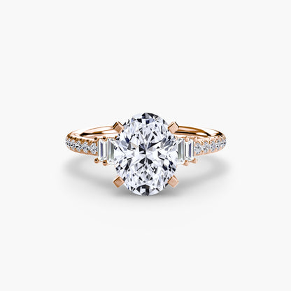 Daphne Solitaire with Pavé Sides