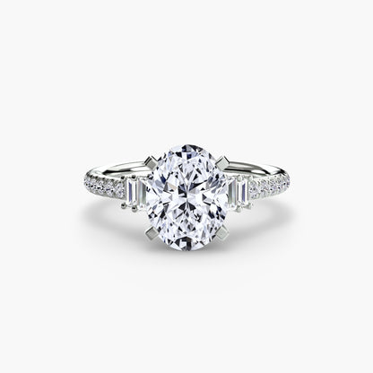 Daphne Solitaire with Pavé Sides