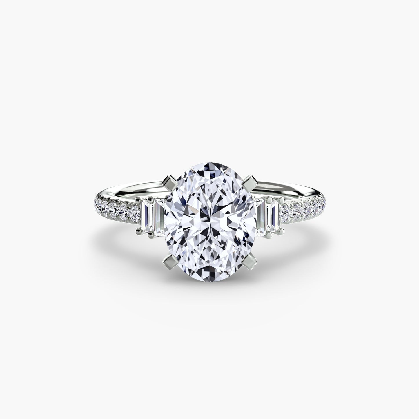 Daphne Solitaire with Pavé Sides