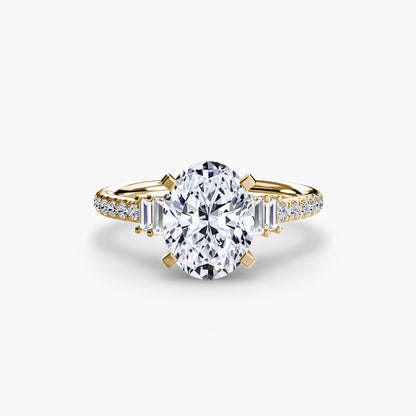 Daphne Solitaire with Pavé Sides