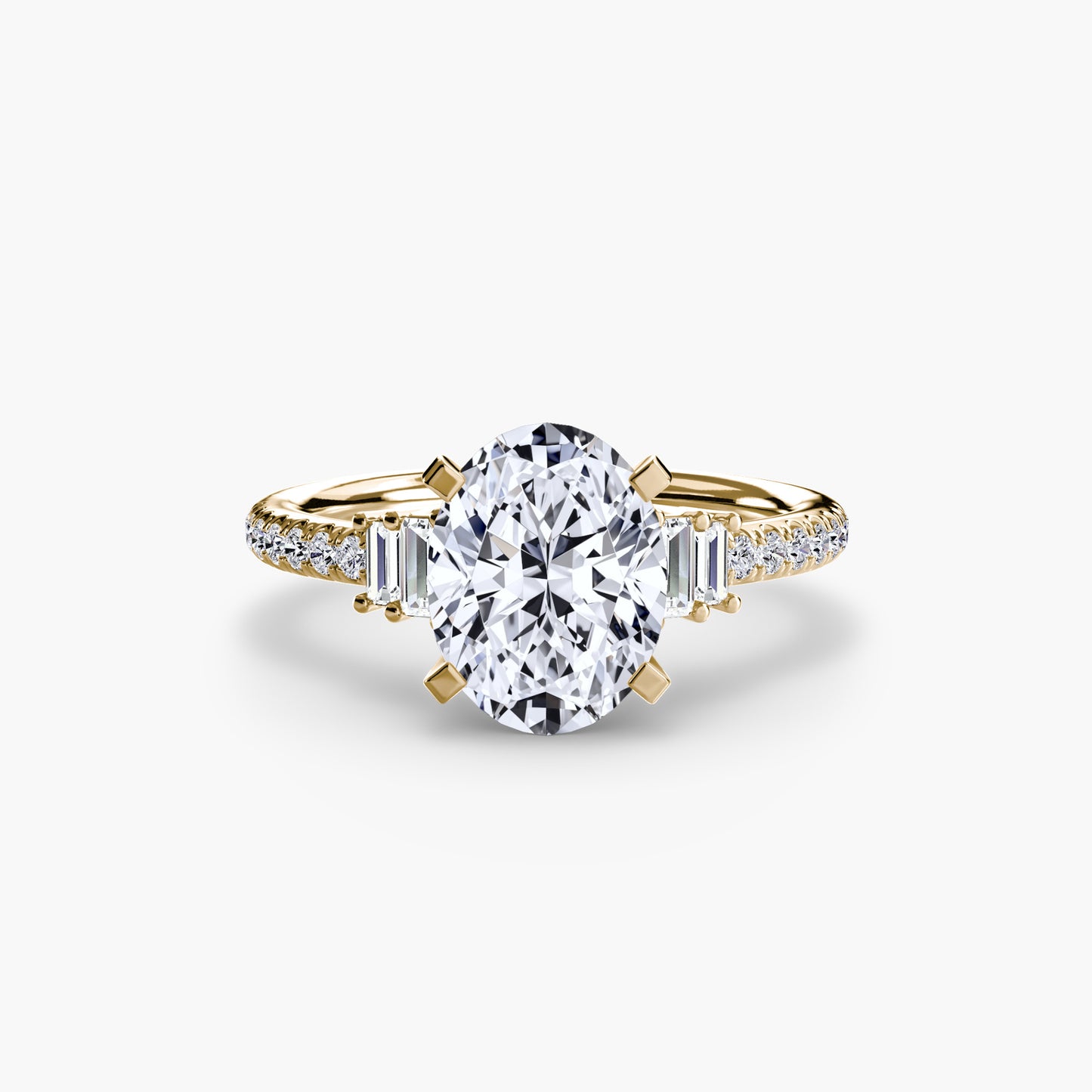Daphne Solitaire with Pavé Sides