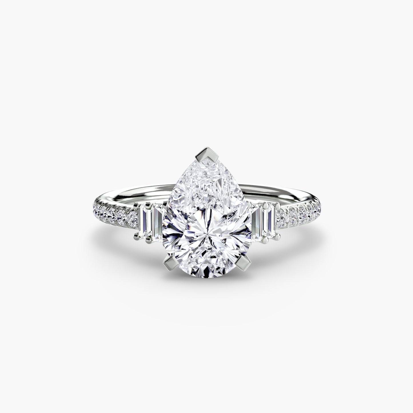 Daphne Solitaire with Pavé Sides