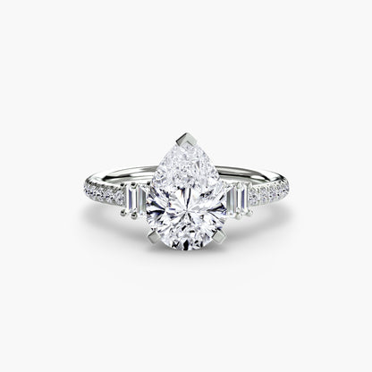 Daphne Solitaire with Pavé Sides