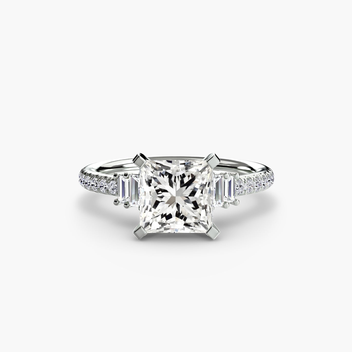Daphne Solitaire with Pavé Sides