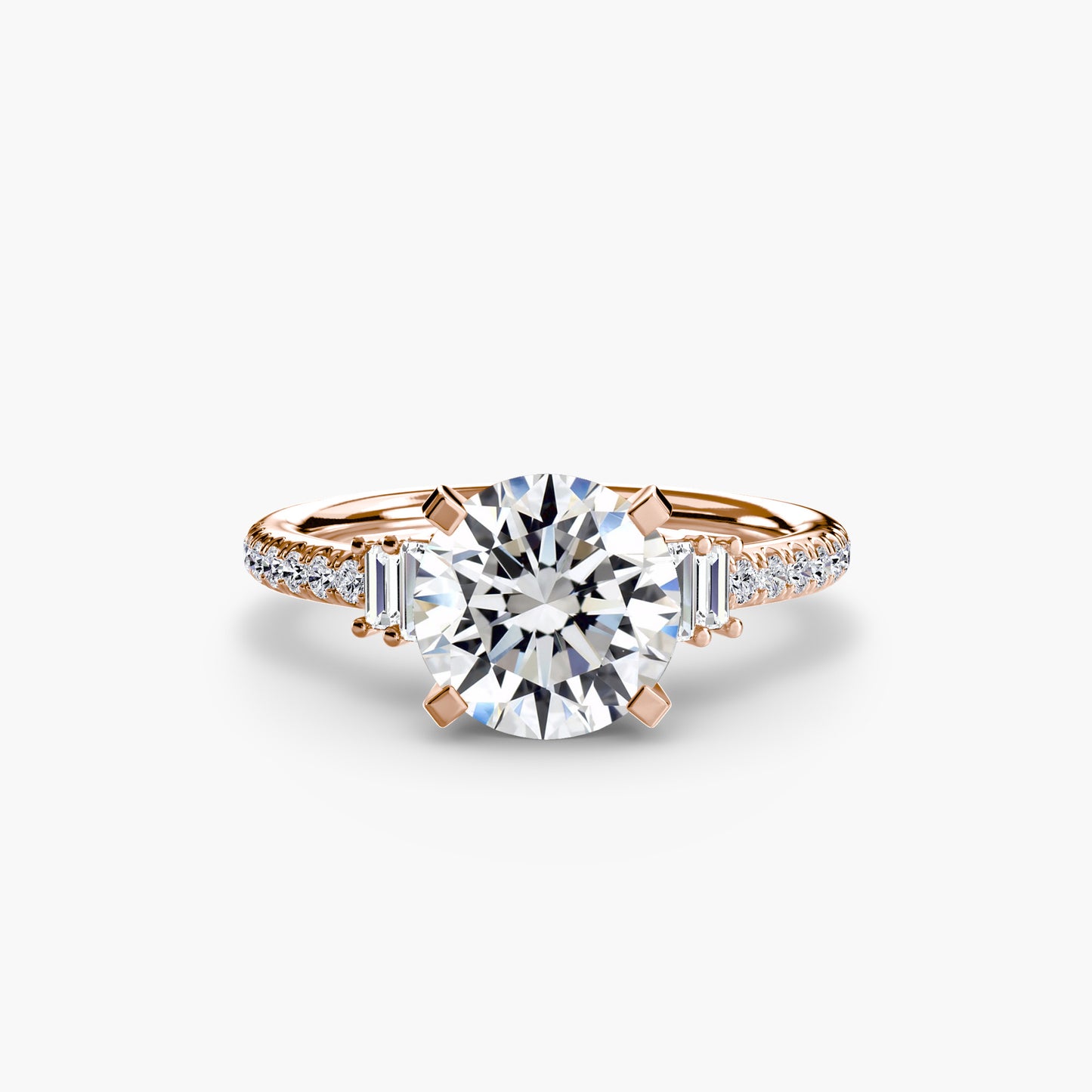 Daphne Solitaire with Pavé Sides