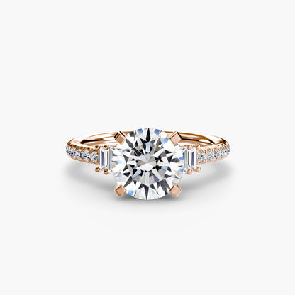 Daphne Solitaire with Pavé Sides