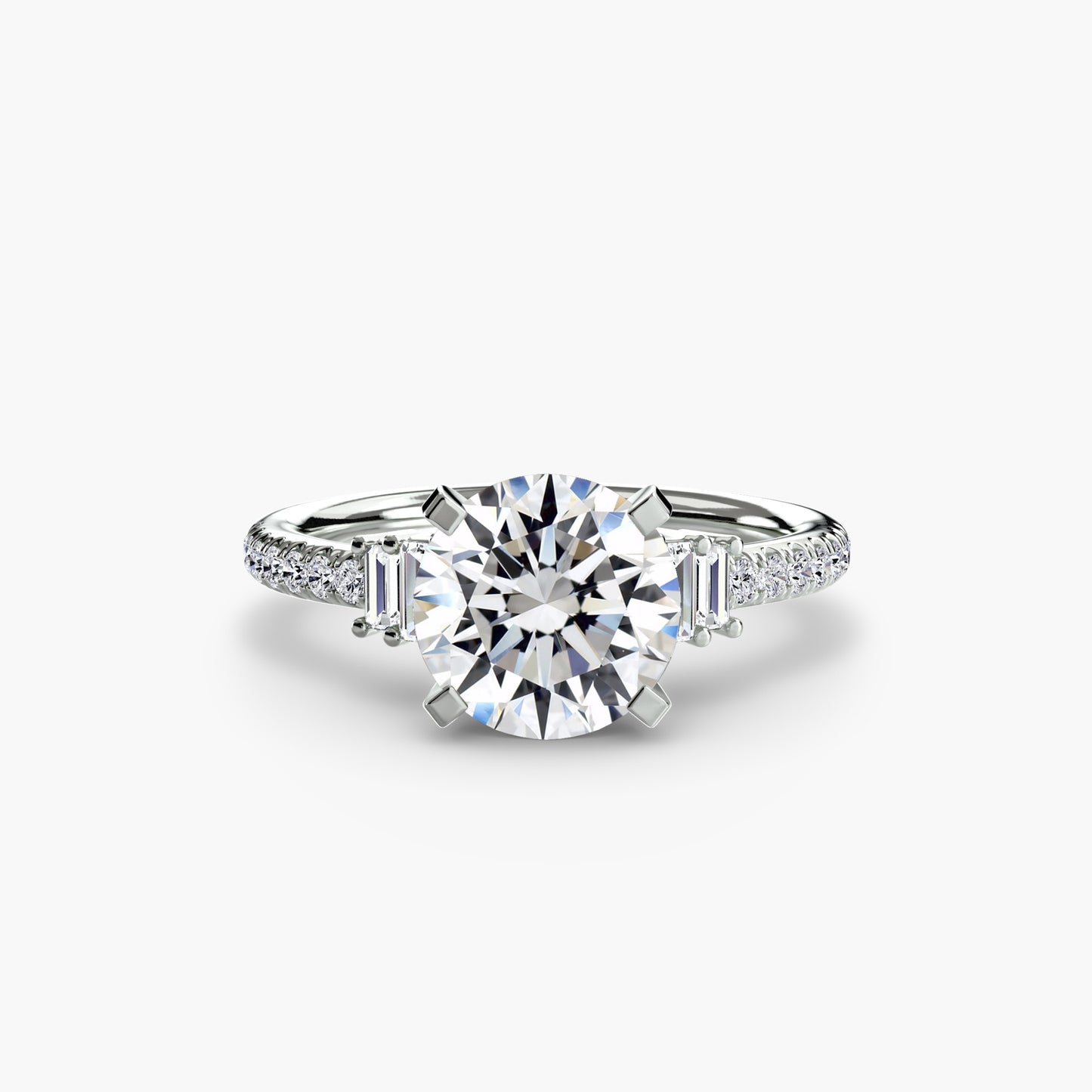 Daphne Solitaire with Pavé Sides