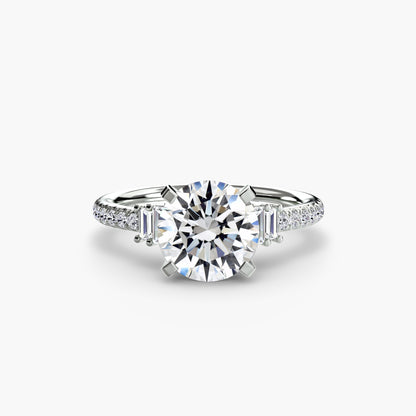 Daphne Solitaire with Pavé Sides