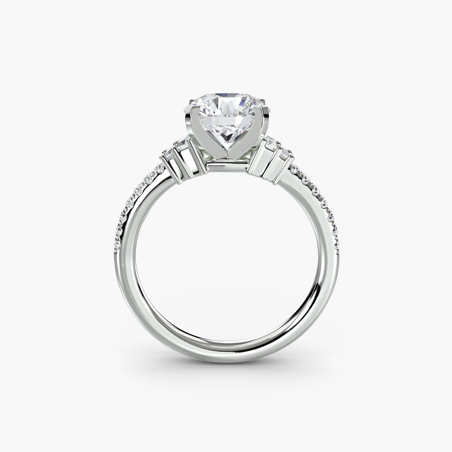 Daphne Solitaire with Pavé Sides