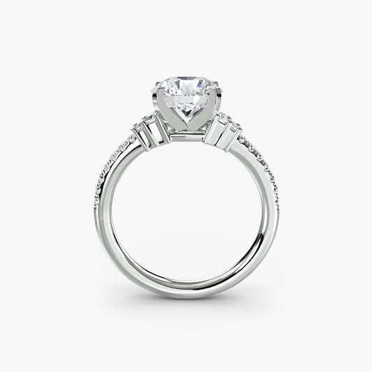 Daphne Solitaire with Pavé Sides