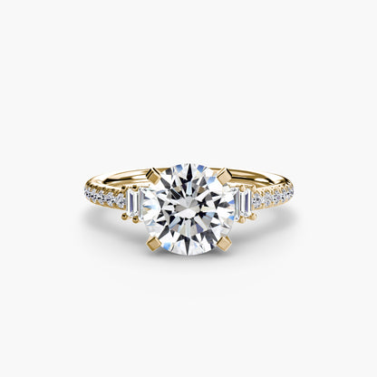 Daphne Solitaire with Pavé Sides
