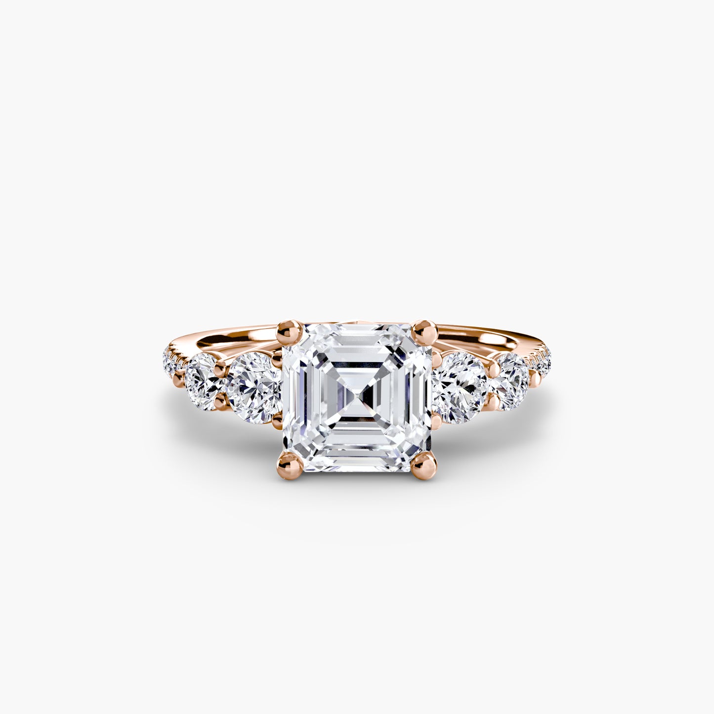 Holly Five Stone Ring with Pavé Band