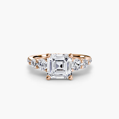 Holly Five Stone Ring with Pavé Band