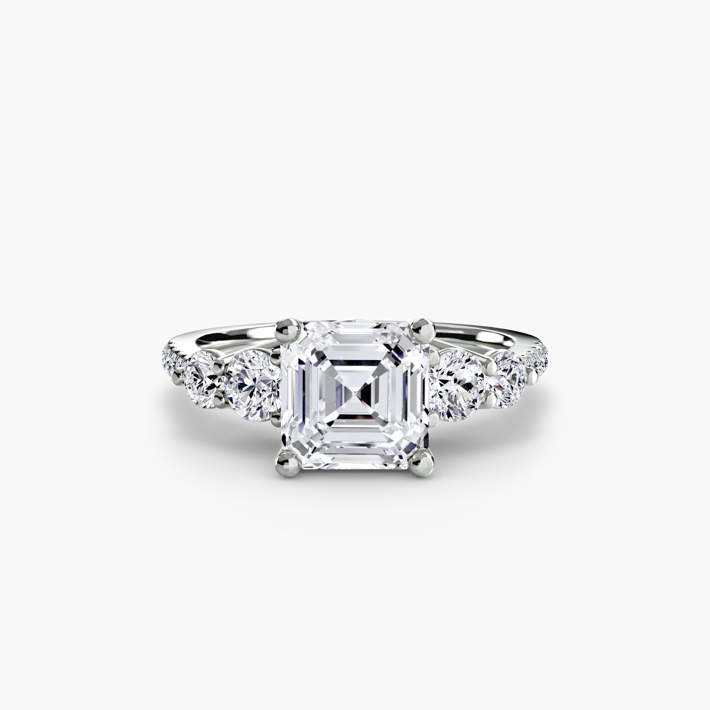 Holly Five Stone Ring with Pavé Band