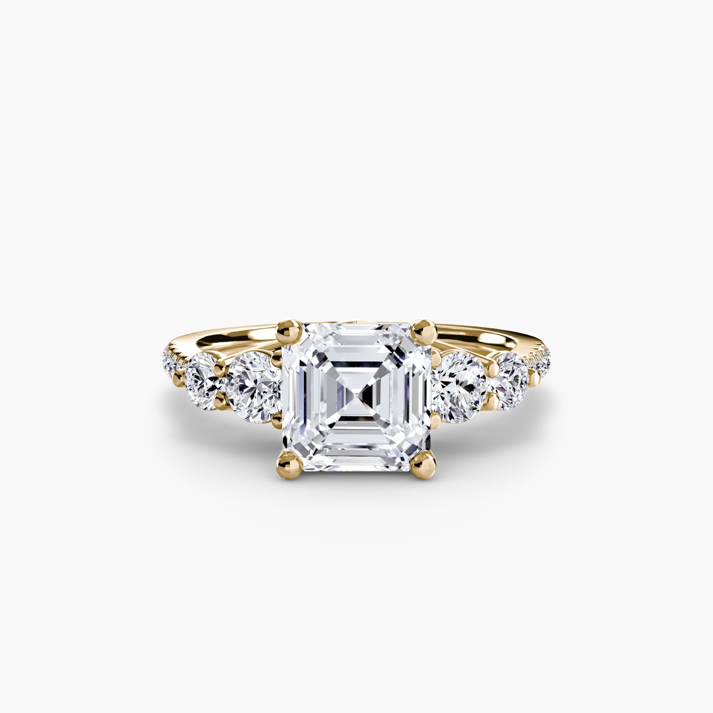 Holly Five Stone Ring with Pavé Band