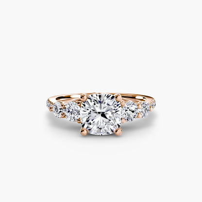 Holly Five Stone Ring with Pavé Band