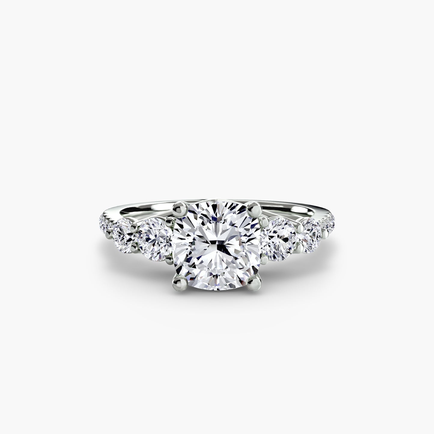 Holly Five Stone Ring with Pavé Band