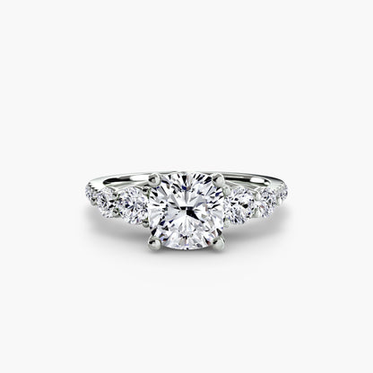 Holly Five Stone Ring with Pavé Band