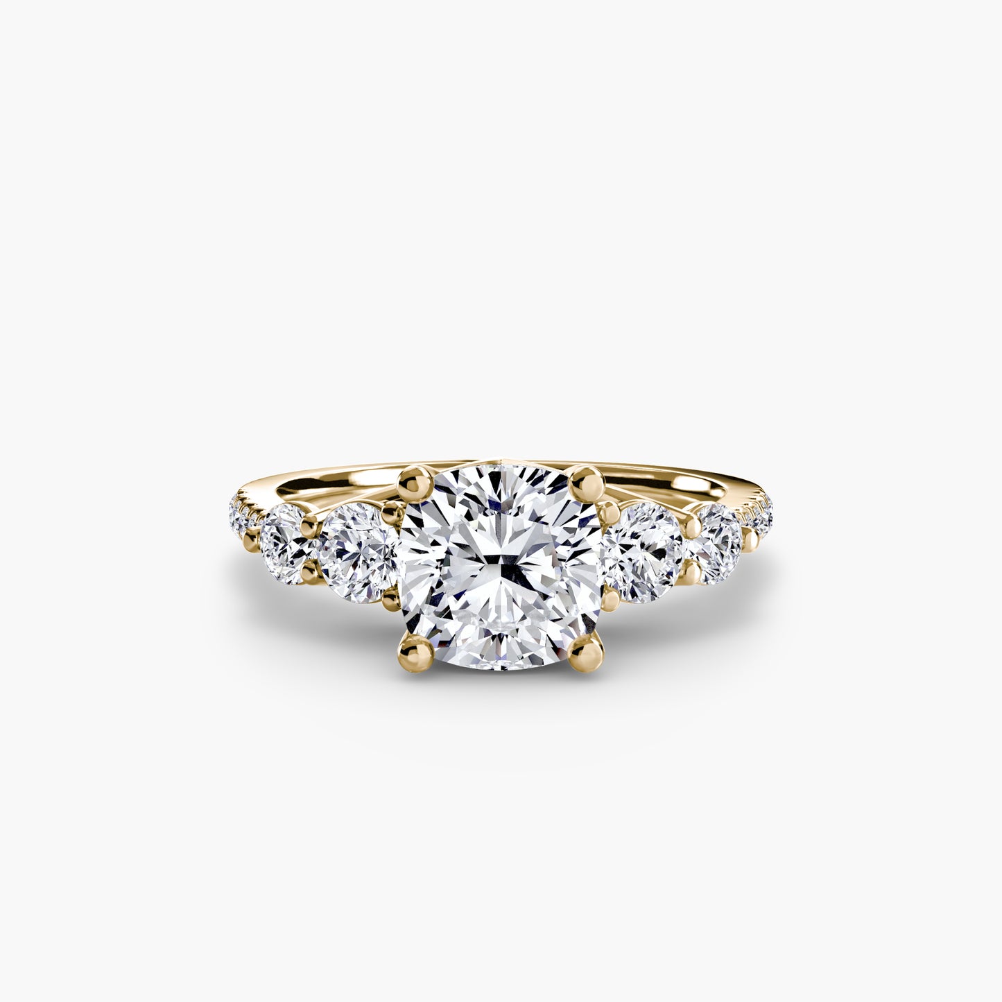 Holly Five Stone Ring with Pavé Band