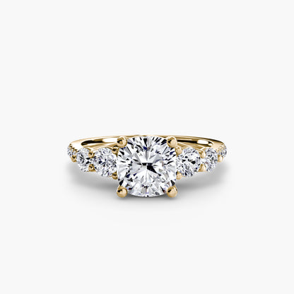 Holly Five Stone Ring with Pavé Band