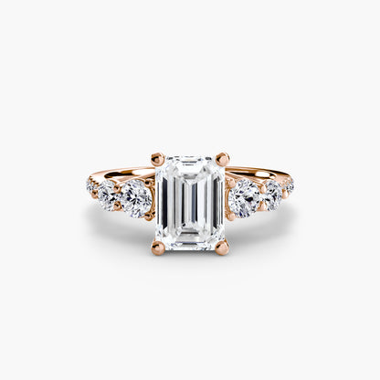 Holly Five Stone Ring with Pavé Band
